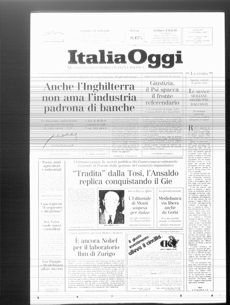 Italia oggi : quotidiano di economia finanza e politica